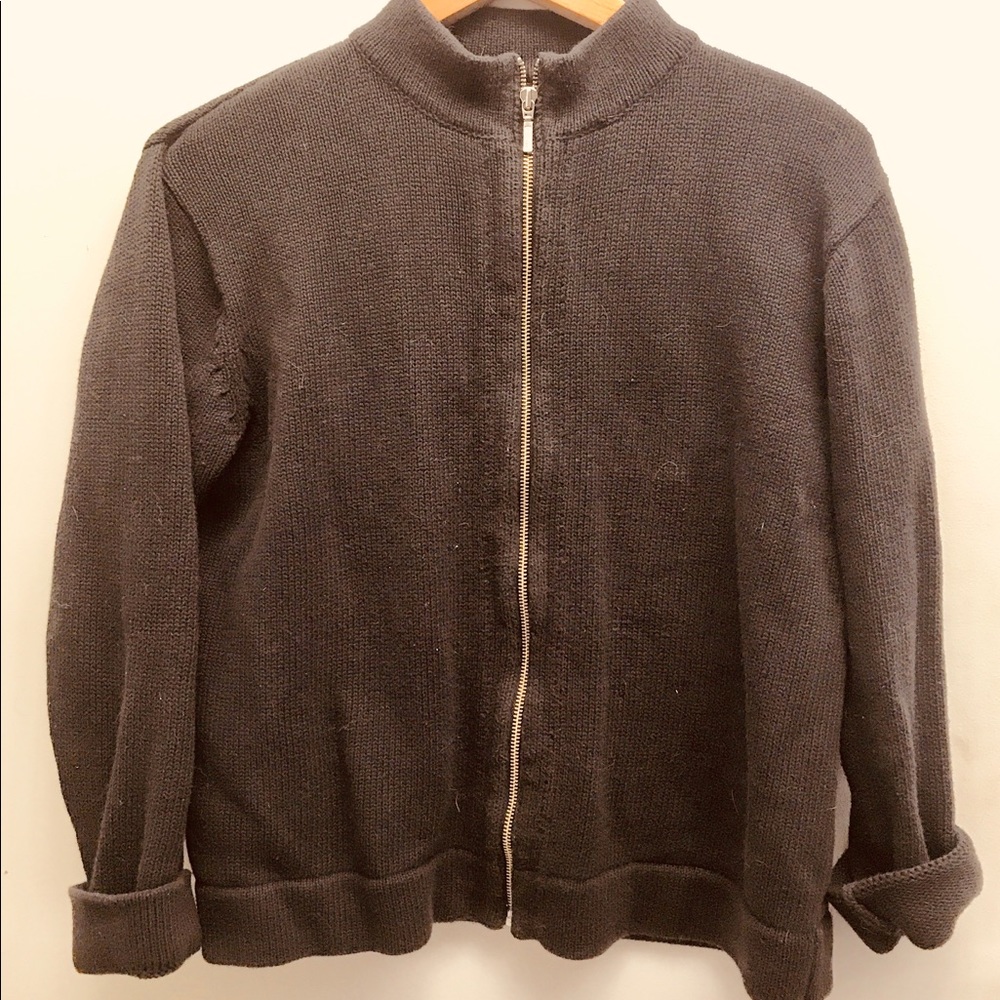 Sweater black full zipper